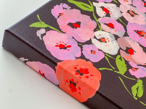 Poppies at Midnight - 11x14" Stretched Canvas Print