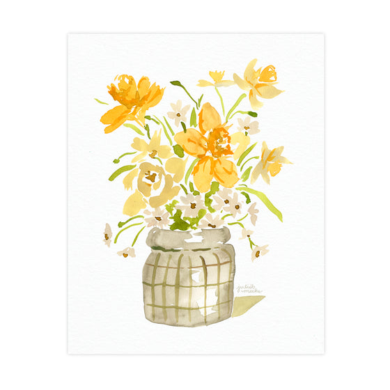 Daffodils in Vase - Fine Art Print