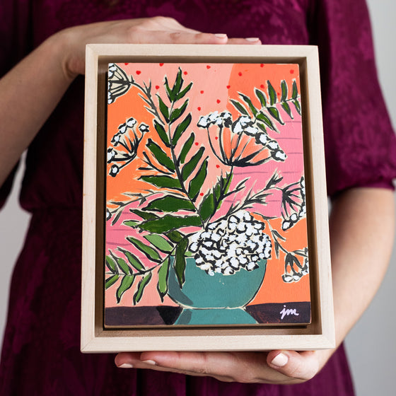 Today I Will Appreciate Delicacy - 6x8" Framed Original Painting - 2021 - FREE SHIPPING