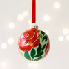 Holiday Rose - Hand-Painted Ornament