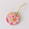 Rosy Flower Fields - Round Ceramic Ornament