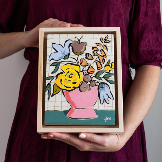 Today I Will Have a Fresh Start - 6x8" Framed Original Painting - 2021 - FREE SHIPPING