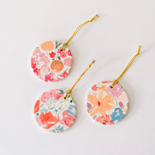  Set of 3 Floral Ceramic Ornaments